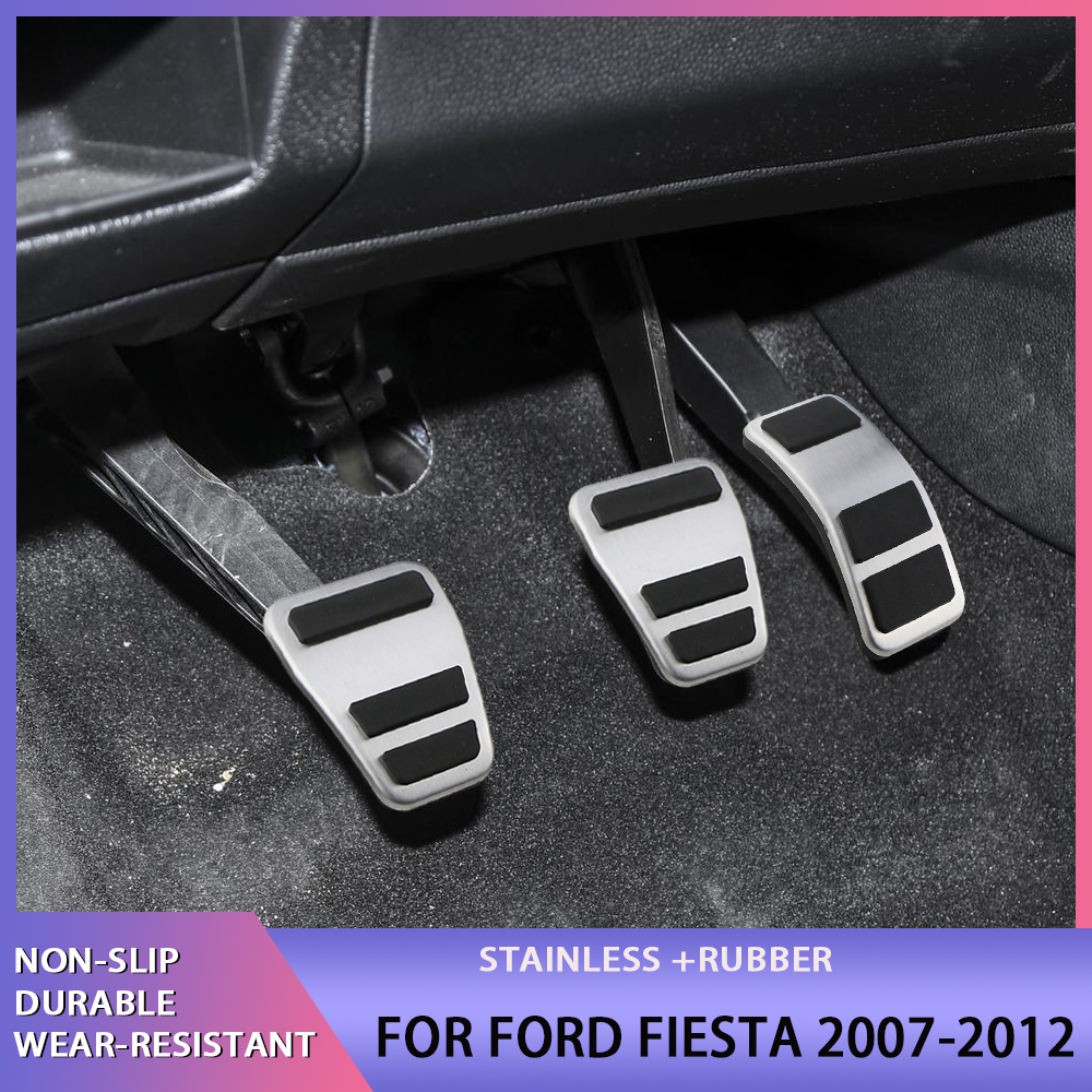 Car Brake Pedal Accelerator Gas Footrest Pedals Pad Cover Fit for Ford New Fiesta MK7 2008 2009 2010 2011 2012 2013 Accessories