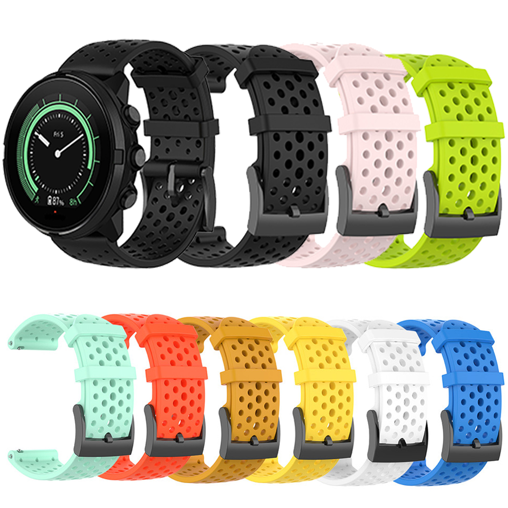 24mm Silicone Smart Watch Band for Suunto 9/7/D5/Spartan Sport/Wrist HR Men Sport Breathable Strap Bracelet for Suunto 9 baro