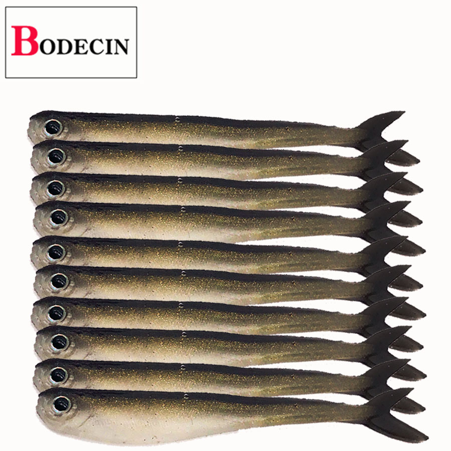 Easy Shiner Wobbler For Pike Tackle Fishing Lure Tail Jig Head Artificial Bait Soft Rubber Worms Carp Drop Shot Swimbait 10pcs