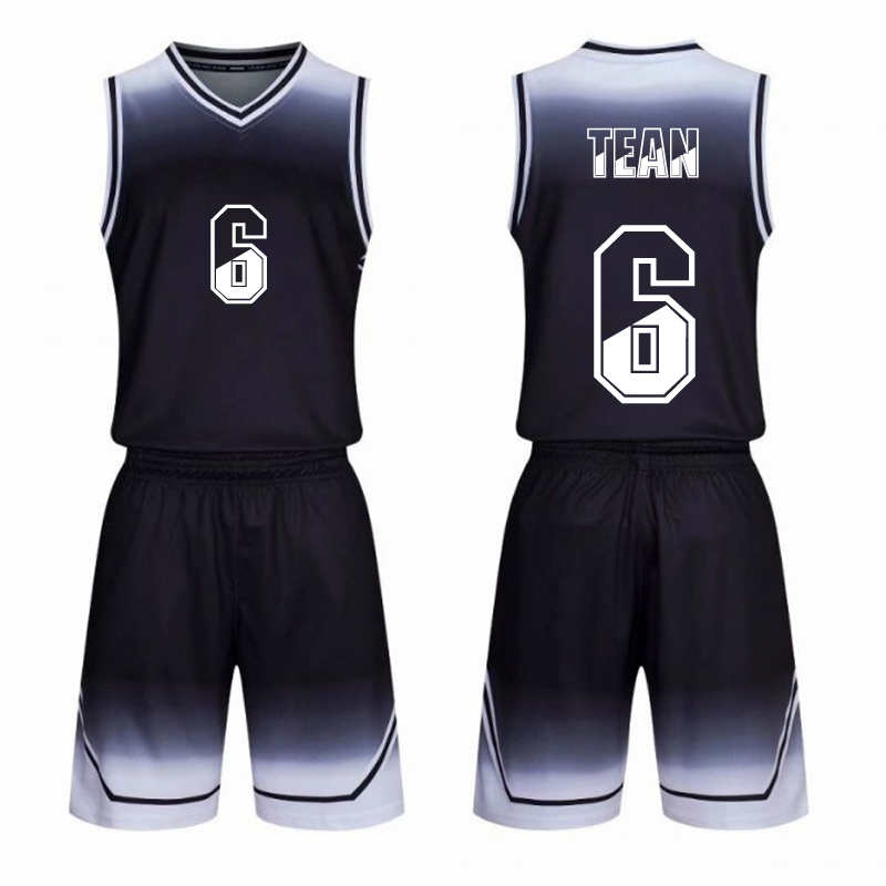 Men & Child Gradient Basketball Jersey + Short Sets , Youth Top College Basketball Training Uniforms Athlete Throwback Kits Suit