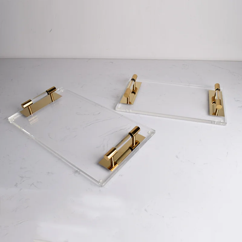 Nordic Transparent Acrylic Tray Cosmetic Jewelry Storage Box Home Decor Perfume Aromatherapy Ornaments Rectangle Storage Tray