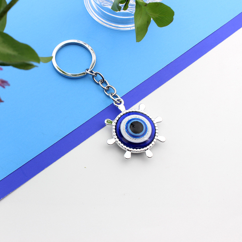 Lucky Eye Keychain Car Keyring Blue Turkish Evil Eye Key Chain for Women Men Jewelry Pendant Bag Accessories Decor Gift