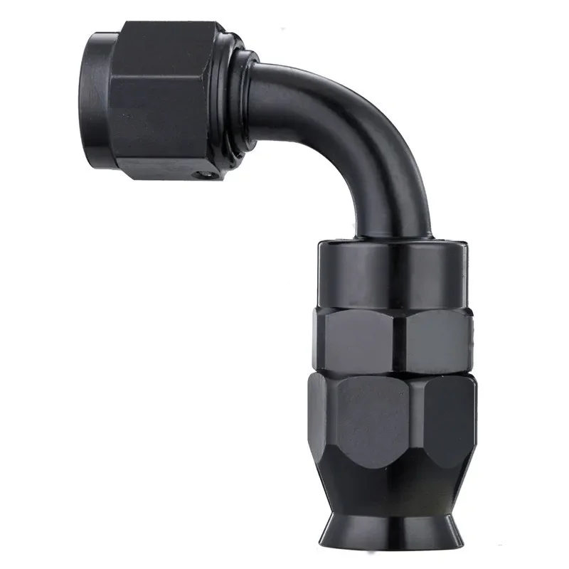 2Pcs AN3 AN4 AN6 AN8 AN10 Straight 0 45 90 180 Degree Reusable Hose End Fitting Adapter For Swivel PTFE Oil Fuel Line Universal