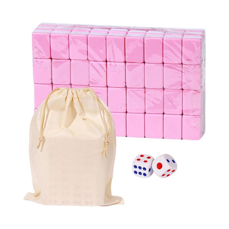 Mahjong Tiles Trip Small Traditional Chinese Mahjong Kits With Holding Bag Portable Table Game With 146 Melamine Resin Mahjong