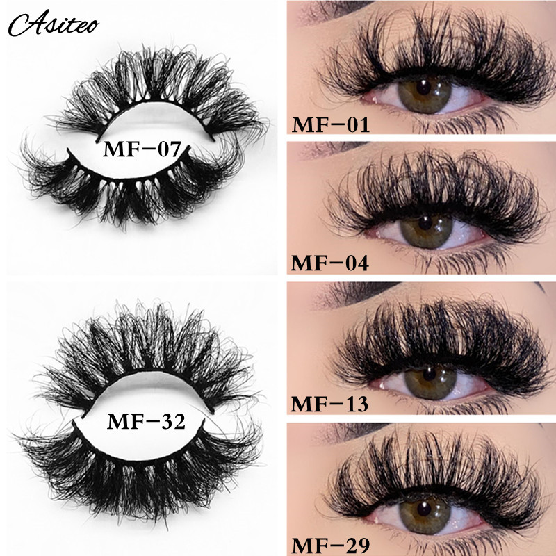 Asiteo New Arrival 25mm Real Mink Lashes Wholesale Bulk 3d False Eyelashes Makeup Handmade Soft Volume Natural Fluffy Lashes