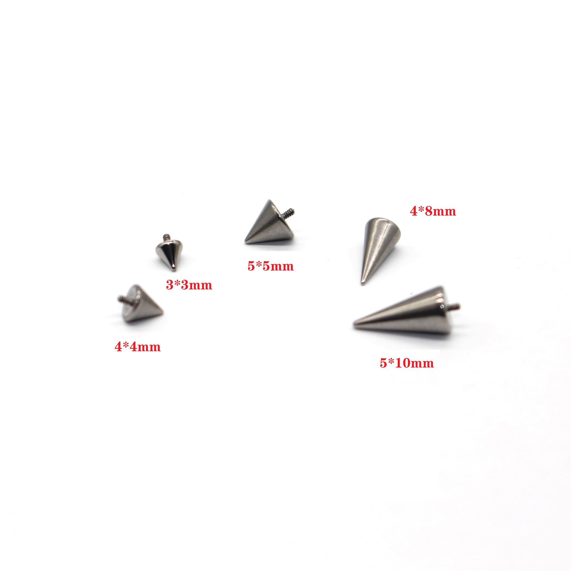 5Pcs/lot G23 Titanium Screw Spike Piercing Ball Accessories For Lip Nipple Belly Tongue Eyebrow Ear Rings Piercing Body Jewelry