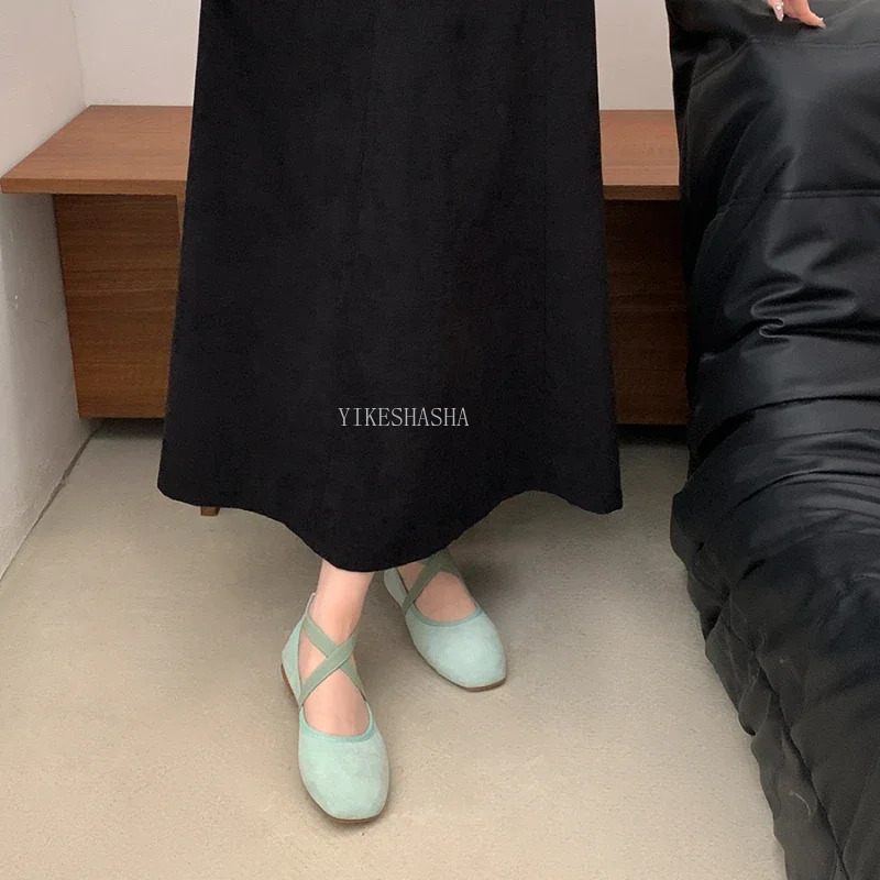 2024 Spring Summer Flat Ballet Shoes Womens Shoes Retro Mary Jane Shoes Ballet Flats Women Zapatos Mujer 240629