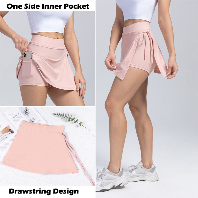 VITALINOVO Tennis Skirt for Women with Pockets Side Slit High Waisted Athletic Golf Skater Skorts Skirts for Workout Running