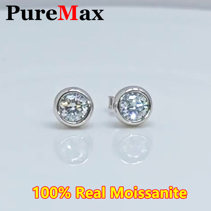 0.5ct/1ct Premium Round Moissanite Stud Earrings Original 925 Silver Womens Classic Moissanite Earrings Party Jewelry 2023