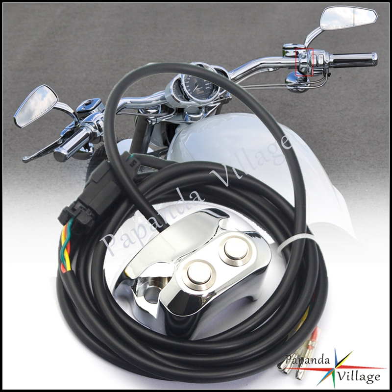 For Harley Dyna Sportster V-Rod AERO AERO-A Motorcycle Air Ride 1 Inch Handlebar Switches Controller 3 Wires 2 Buttons Switch