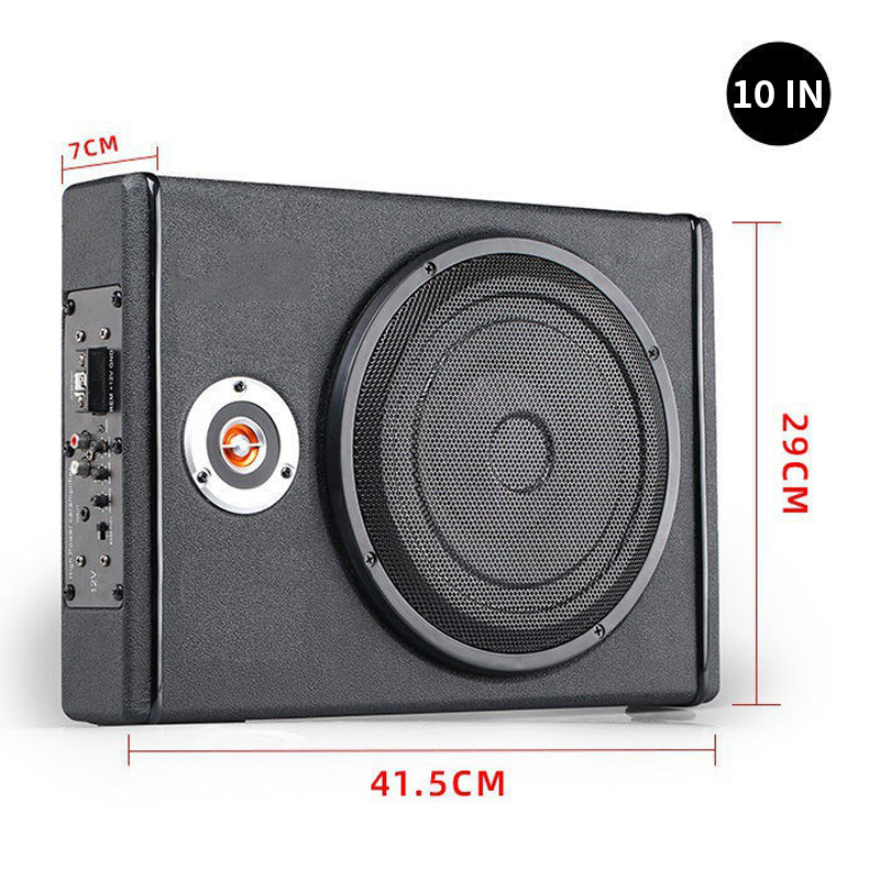 8 inch 600W Car Subwoofer Under Seat Active Subwoofer 12V Powerful Pure Bass Amplifier Shockproof Car Audio Stereo Bass Speaker