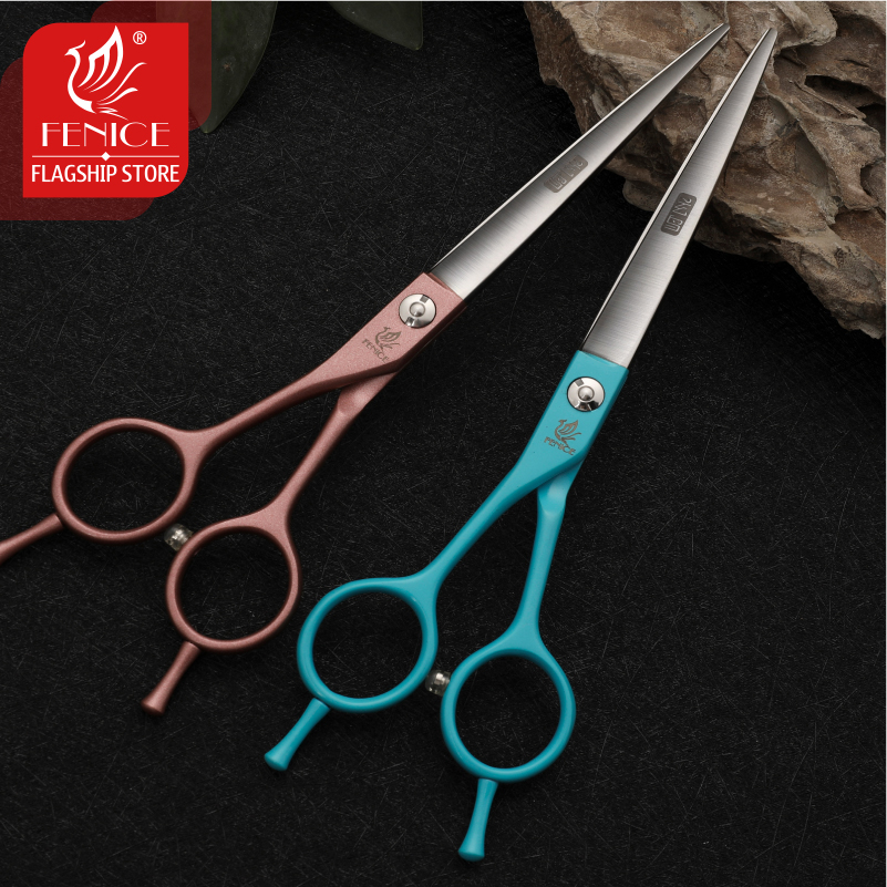 Fenice Professional Left Hand 6.5 Inch Straight Pet Dog Grooming Scissors Shears Pet Trimming Scissors Dogs Products