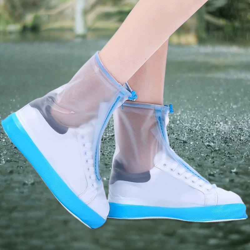 Waterproof Shoe Covers Rain Boots Pads With Zipper Outdoor Rainy Day Sneakers Protector Reusable Foldabl Rain Shoe Protector