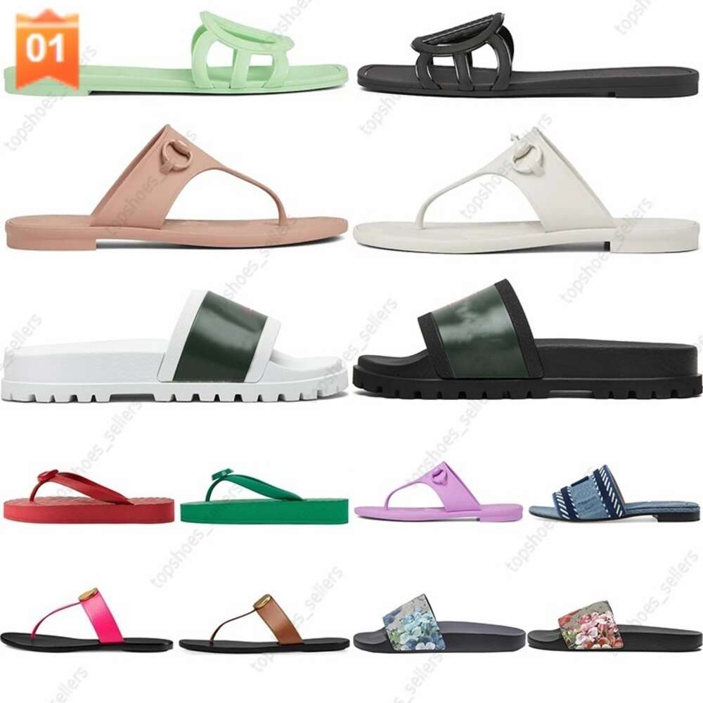 Designer Sandals Leather Rubber Flat Heels Womens Slippers Luxury Ladies Summer Shoes Slides sliders Claquette Mens Sandles flip flops pantoufle free shipping jh