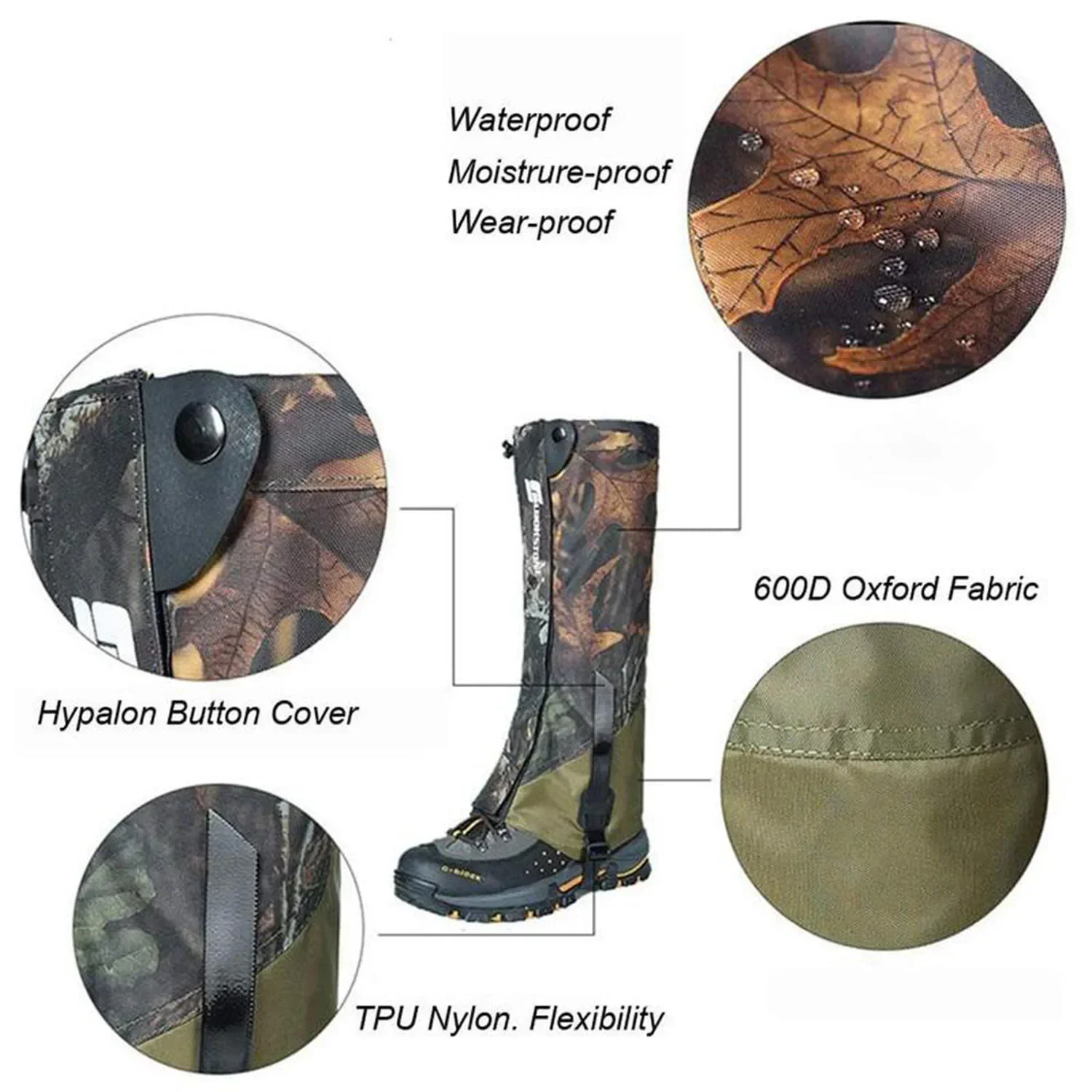 Legging Waterproof Cover Outdoor Gaiters Hiking Wraps Leg Climbing Guard Boots Double-deck Hunting Snow Protection