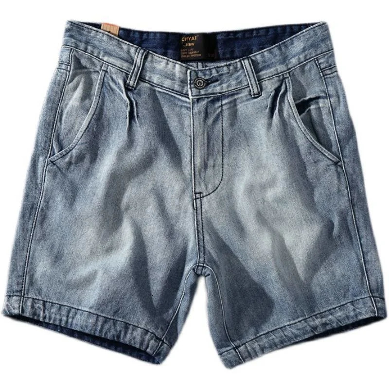 Summer Invisible Zipper Open Crotch Shorts Outdoor Sex Vintage Jeans Male Denim Casual Knee Length Men Clothing Plus Size 240619