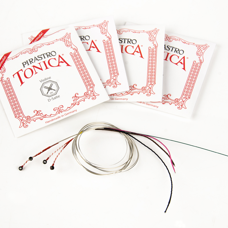 PIRASTRO TONICA Violin Strings, 4/4 3/4, E/A/D/G Single String, Synthetic Core, Gold Label Steel E, Medium Tension, Ball End
