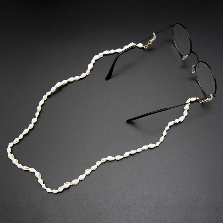 White Small Conch Shell Reading Glasses Chain Sunglasses Eyewears Cord Holder Neck Strap Rope Necklace Eyeglass String Lanyard