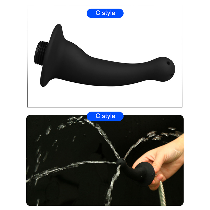Enema Douche Cleaner BDSM Shower Head for Male Female Fetish Gay Soft Silicone Enemator Rectal Vagina Wash Anal Enema Cleaner