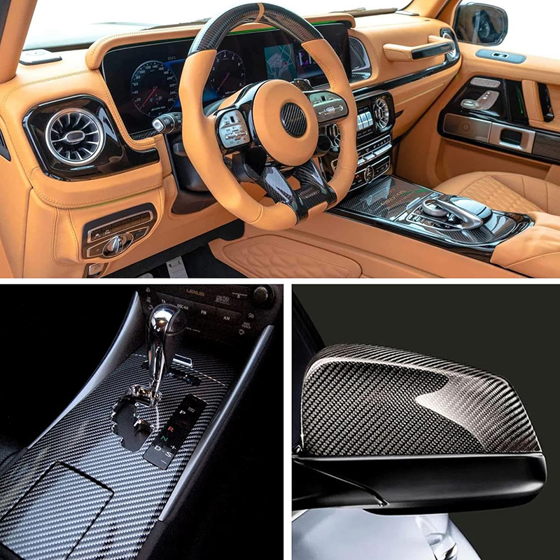 6D Carbon Fiber Vinyl Wrap Roll 1ft x 10ft, Super Glossy Car Wrap Film Featuring Bubble Free Air Release Technology, Car Motor DIY Interiors Exteriors