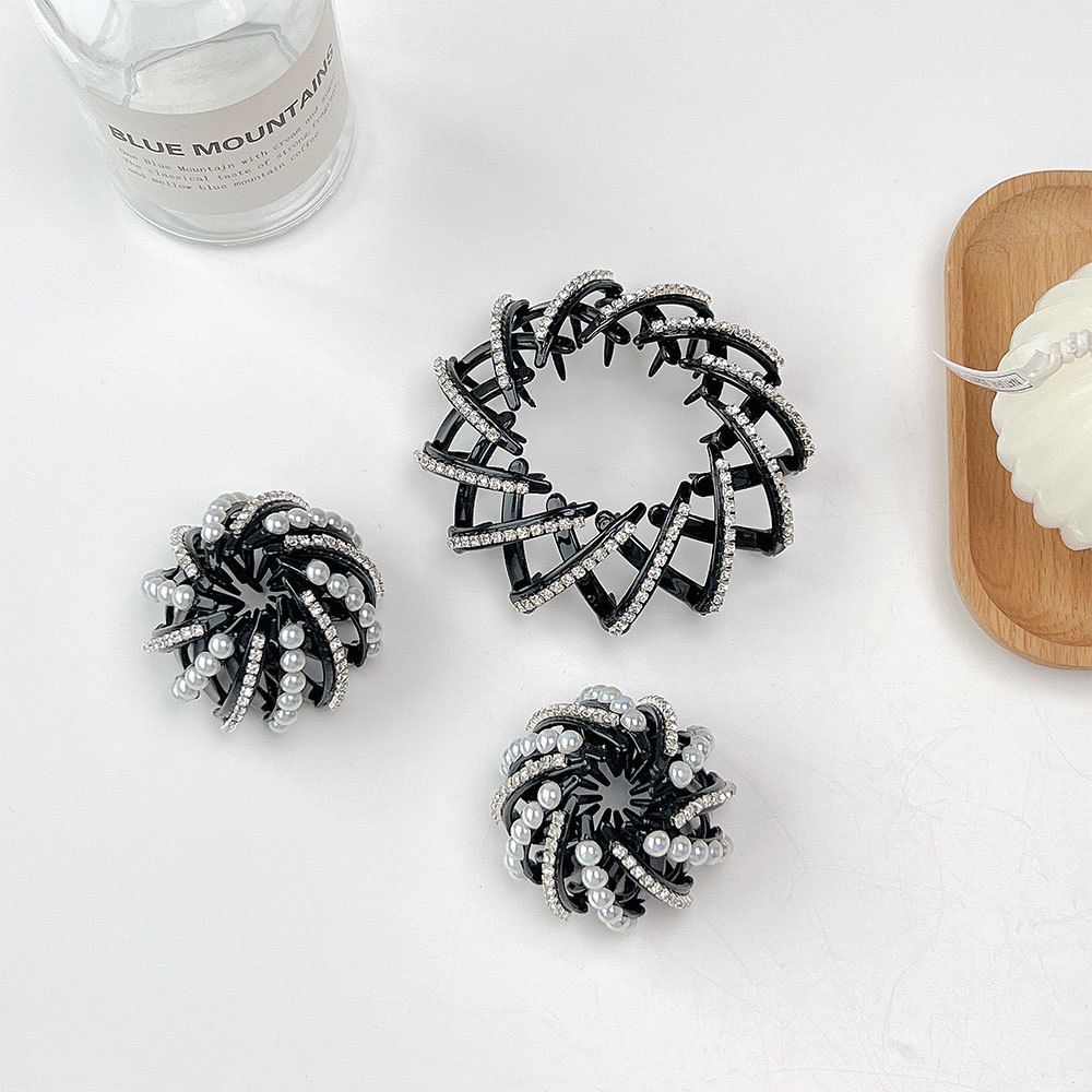 Women Bun Crystal Hair Claw Bird Nest Ponytail Buckle Ponytail Holdedr Hair Clip DIY Bun Maker Female Hair Accessories