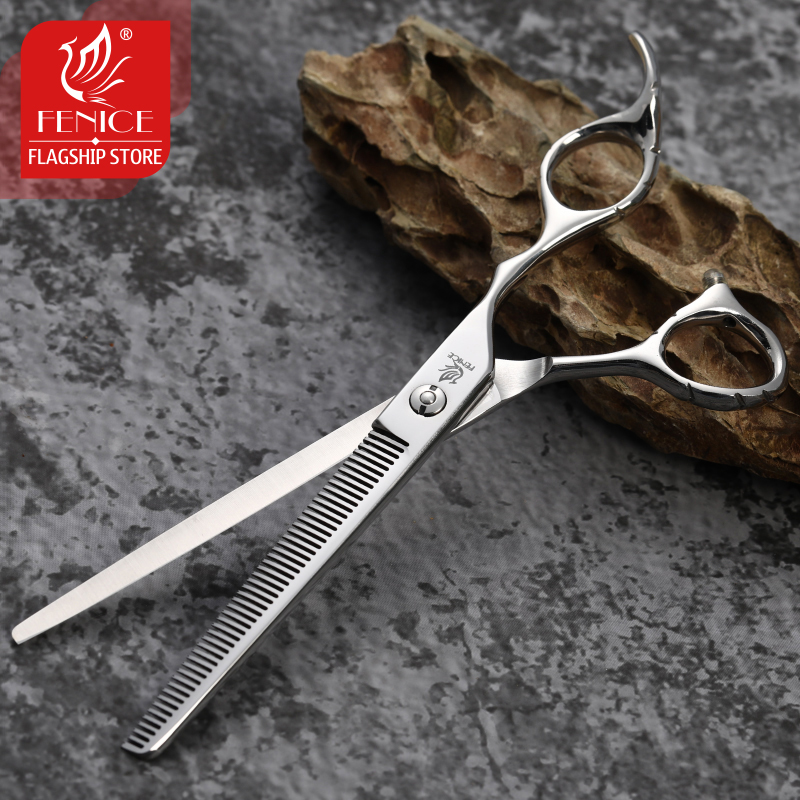 Fenice Scissors 7 inch Professional Pet Scissors Dog Grooming Trimming Scissors Thinning Shears Thinning Rate about 35%