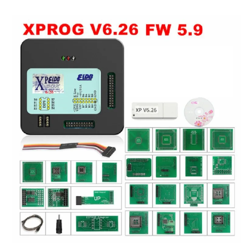 High Quality XProg-M Xprog M 6.26 6.50 Full Adapter Tuning Programmer Tool Chip X Prog M 5.55 XPROG V6.5/6.26/5.55