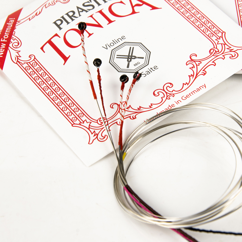 PIRASTRO TONICA Violin Strings, 4/4 3/4, E/A/D/G Single String, Synthetic Core, Gold Label Steel E, Medium Tension, Ball End