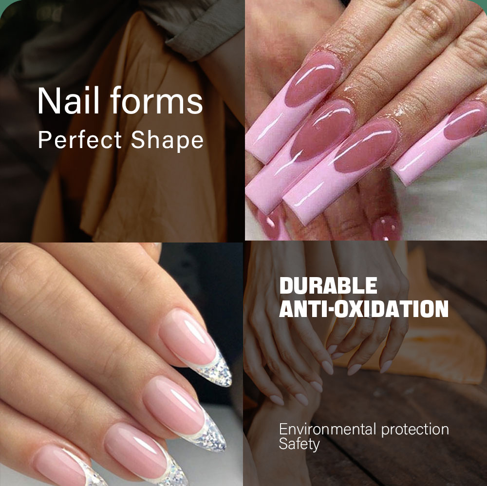 FILI Dual Forms Nail Mold Forms With Line Sticker Kit Silicone Nail Sticker Quick Building UV Gel Mold Fake Nail Top Form