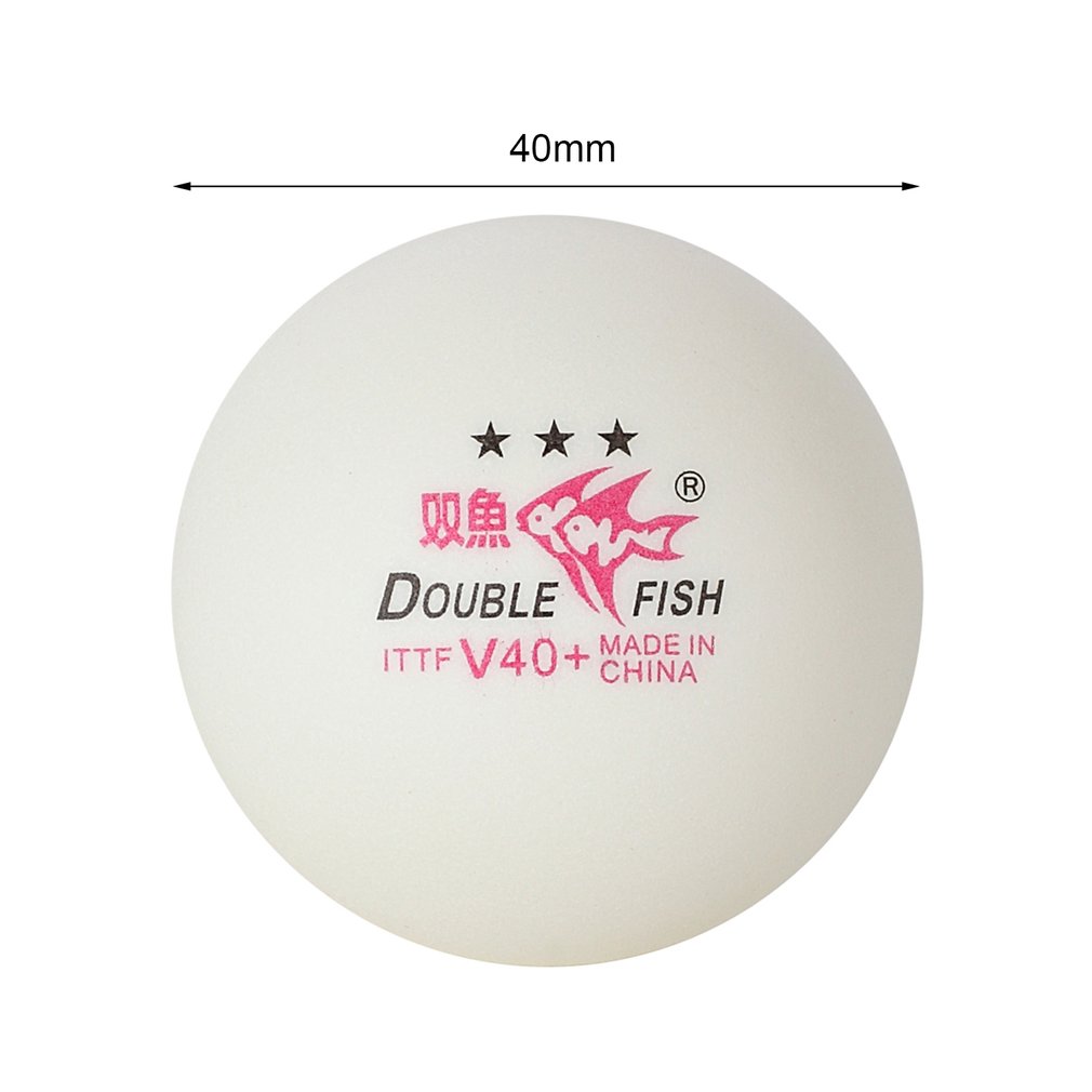 10pcs/set Double Fish V40+ 3 Stars 40mm White Table Tennis Balls ABS Plastic Seamed Balls Training Ping Pong Balls