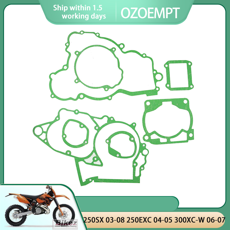 OZOEMPT Engine Cylinder Crankcase Repair Gasket Apply to 250SX 03-08 250EXC 04-05 300XC-W 06-07