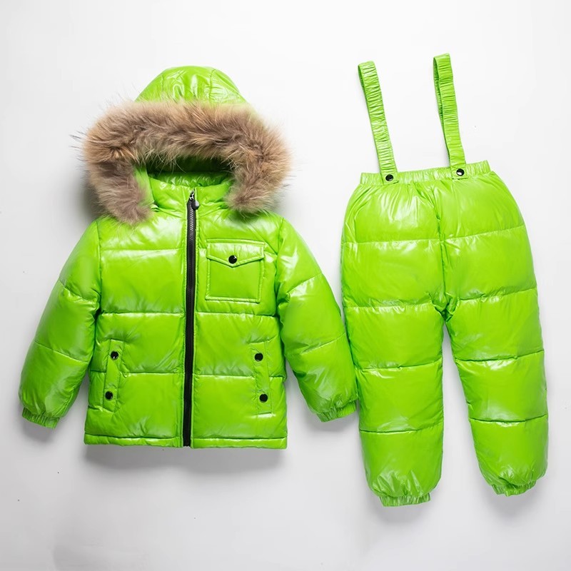 -30 Degrees Waterproof Winter Ski Jumpsuit Children Clothing sets Boys baby girl clothes Kids Snow Wear down Jackets coats pants
