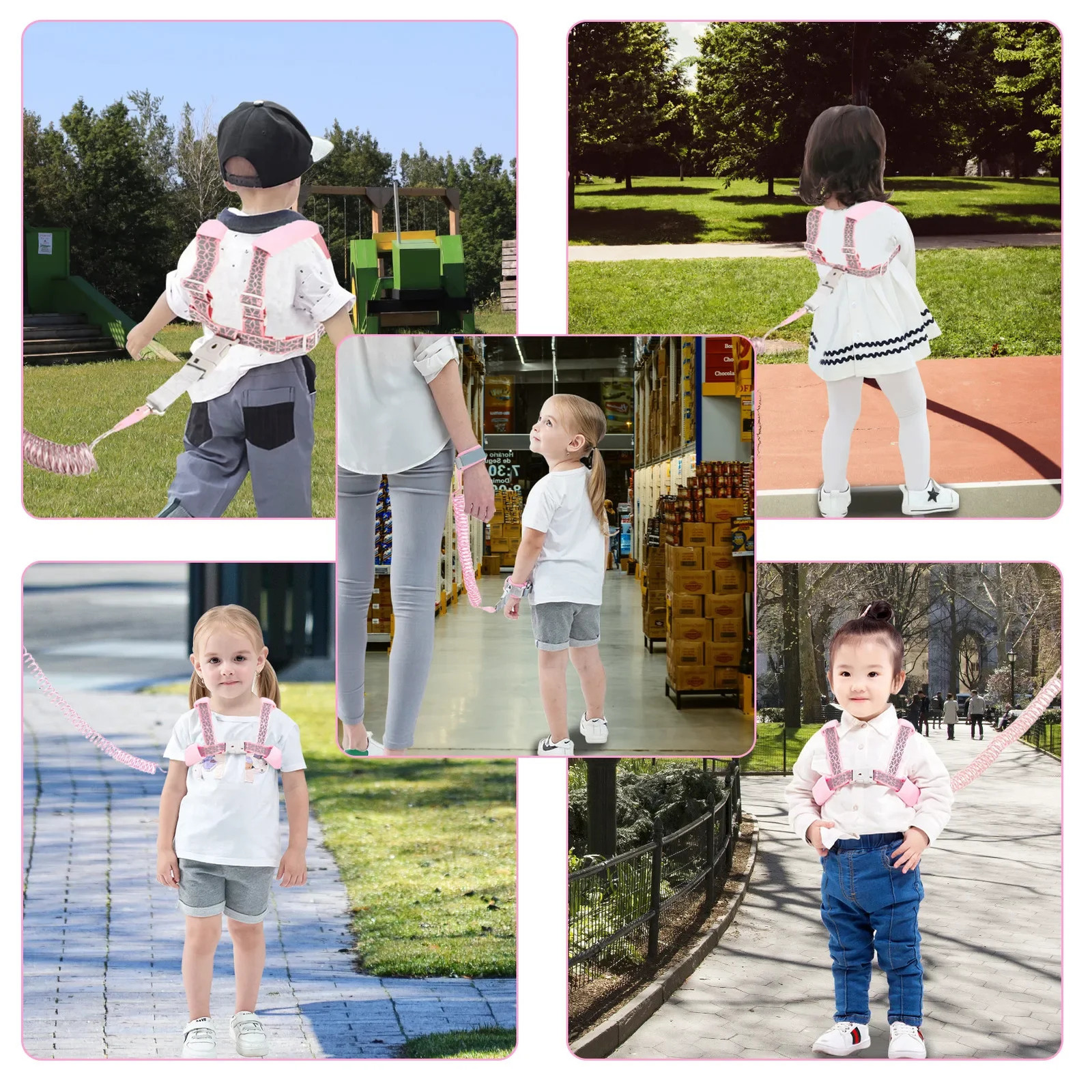 Fashion Anti Lost Wrist Band for Kids Leash Backpack Wristlet Soft Childrens Walker Toddler Bracelet Baby Safety Walk Belt Rope 240625
