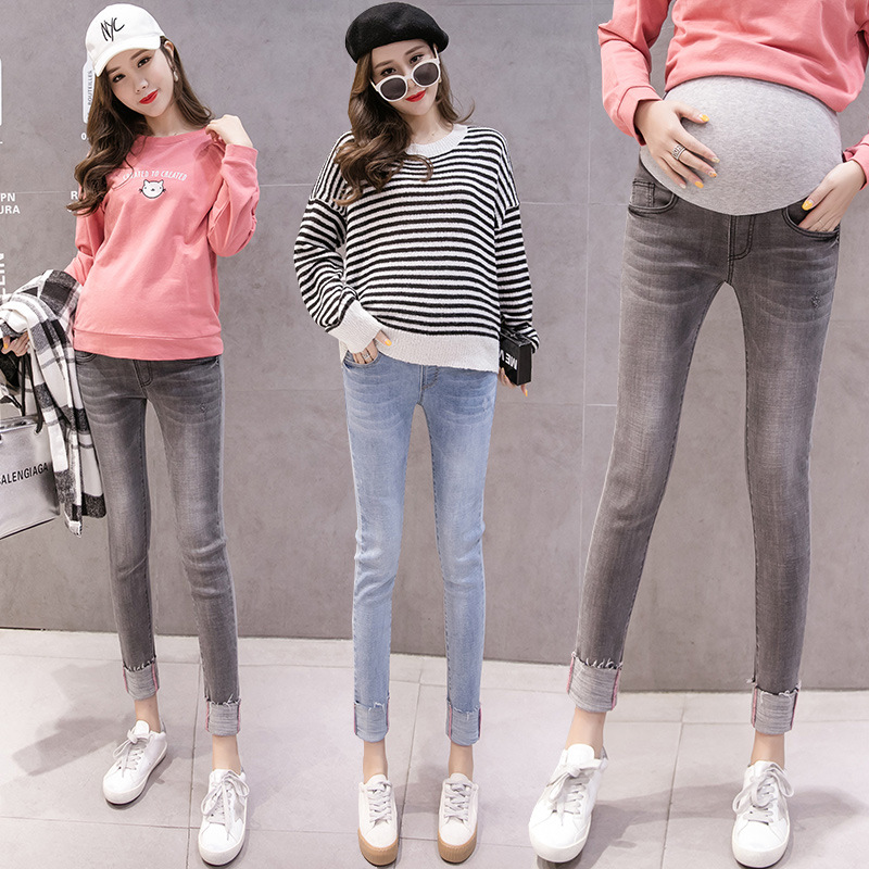 Maternity Clothes Ninth Pants Maternity Jeans For Pregnant Women Clothes Skinny Denim Stretch Jeans Pregnancy Pant Spring Summer