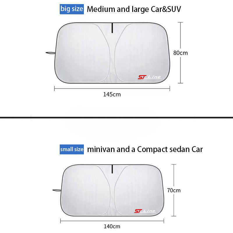 Automobile sunshade front windshield curtain visor for Ford ST-line Focus 2 3 Mondeo Ecosport Kuga Mk4 Fiesta Mk3 Accessories