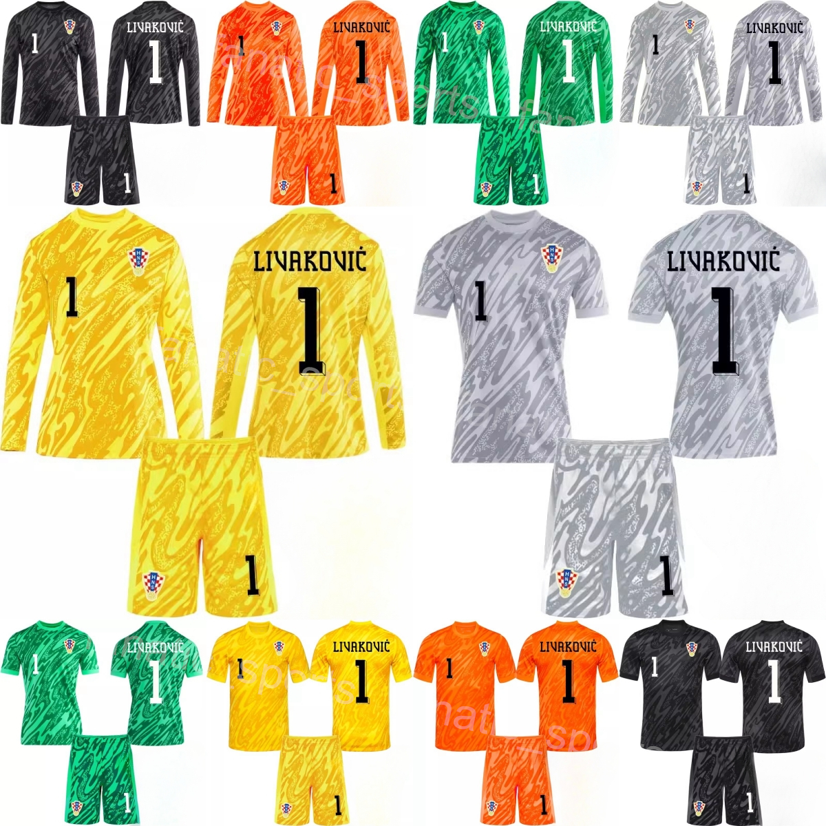 National Team Men Youth Goalkeeper GK Croacia Soccer Jerseys Set Long Sleeve 1 Dominik Livakovic 12 Ivo Grbic 23 Danijel Subasic Lovre Kalinic Football Shirt Kits