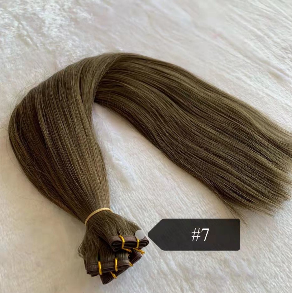 Silk Hair Weft Virgin Human Hair Extensions For Women Blonde Sew In Bundles Straight Natural Hairpieces Real Human Hair 26 Inch