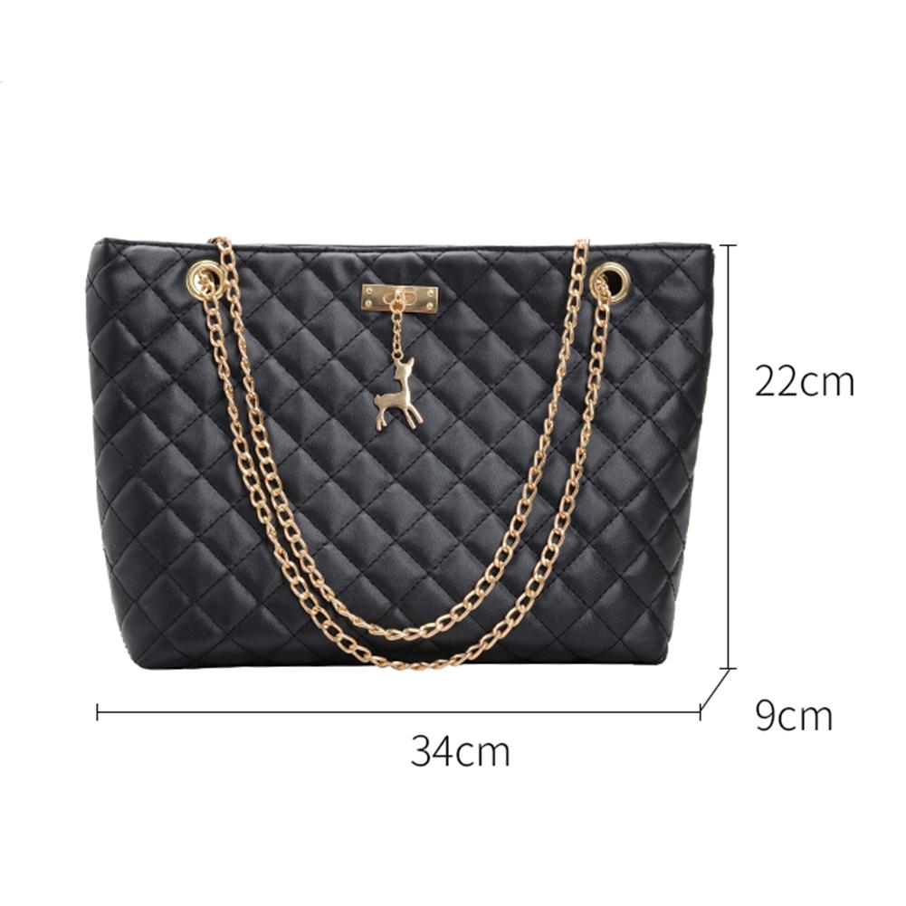 PU Leather Fashion Women Shoulder Bags Casual Large Capacity Chain Top-handle Bags Female Solid Color Crossbody Bags Handbags