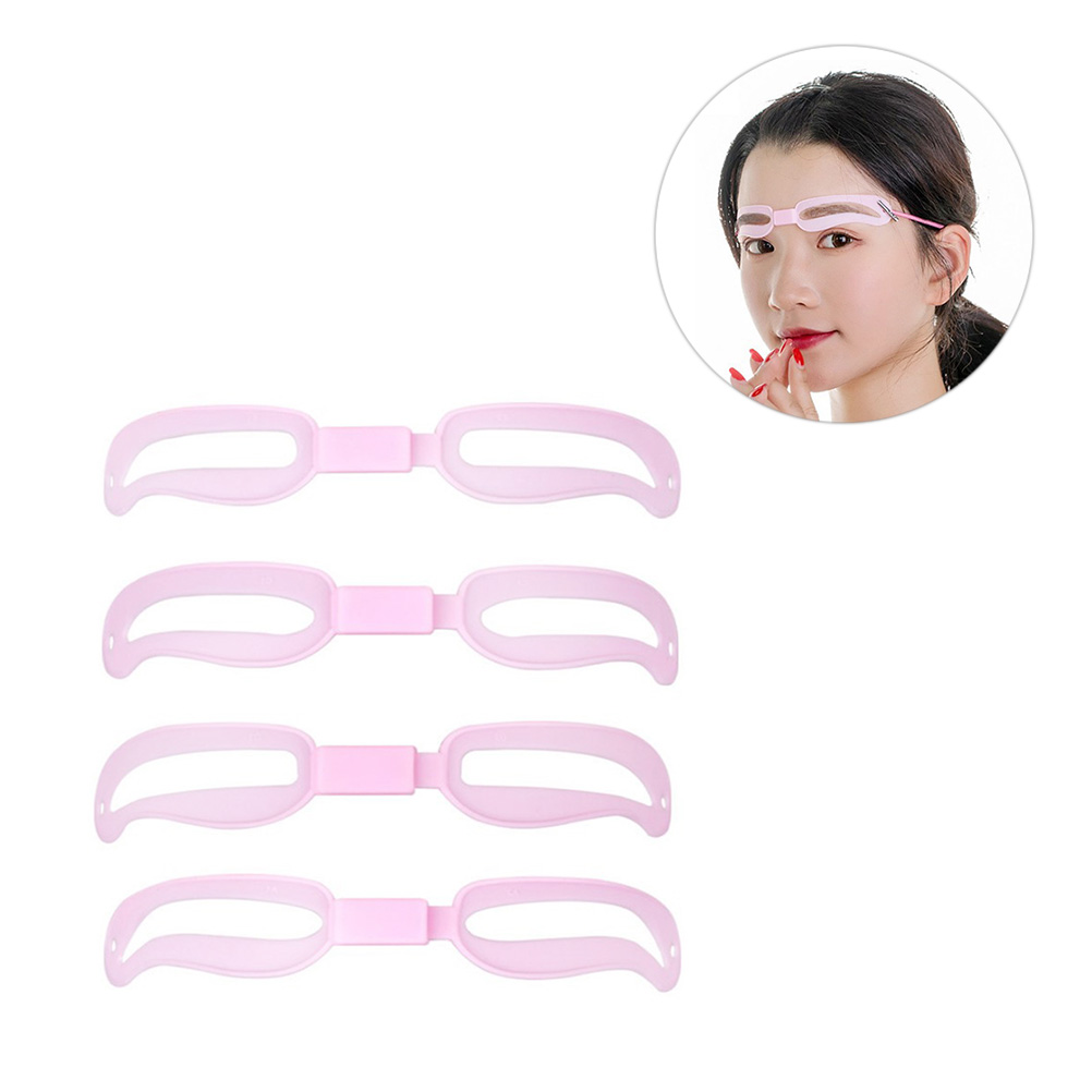 5 Sets/20pcs Lash Kit Eyebrow Assistant Suit Tool Reusable Card Grooming Stencil Pink Miss