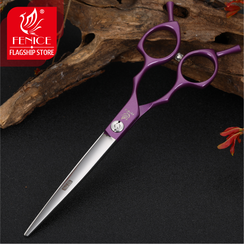 Fenice Jp440c Colorful 6.5 7.0 Inch Pet Cutting Scissors for Dog Grooming Straight Shears