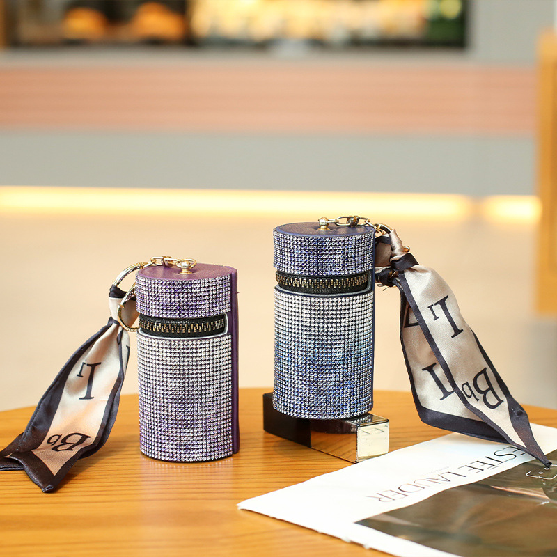 luxury diamond-encrusted purse key chain with mini purse with a diamond high-end lipstick Collect the packing decorations