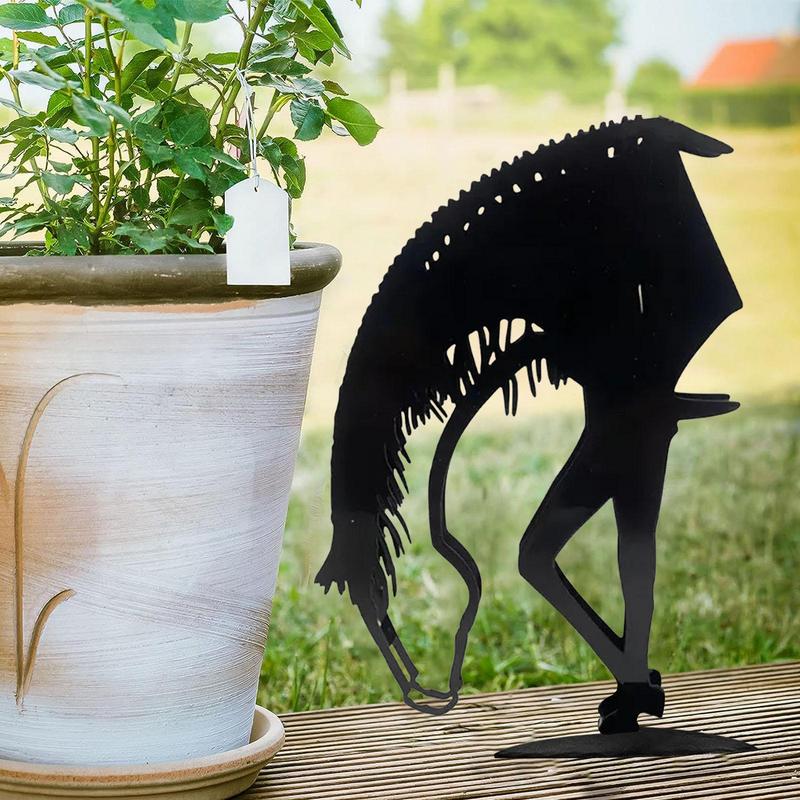 Horse Sculpture Modern Metal Horse Statue Rustic Foraging Horse Metal Art Gift For Indoor Outdoor Home Garden Decoration