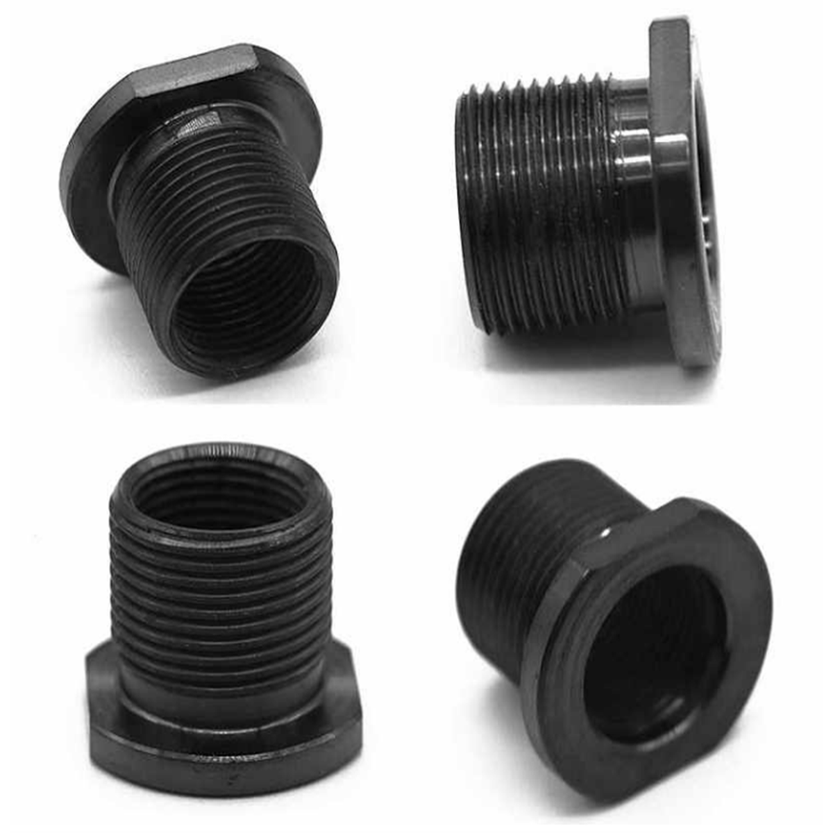 1/2x28 ID to 5/8x24 OD Black Automotive Aluminum Thread Oil Fuel Filter Fittings