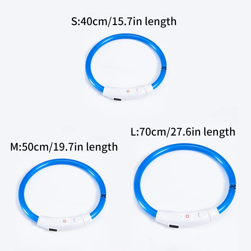 USB Rechargeable Led Light Collar Outdoor Dog Walking Loss Prevention Collar Detachable Glowing Pet Collar for Dog Dogs Products