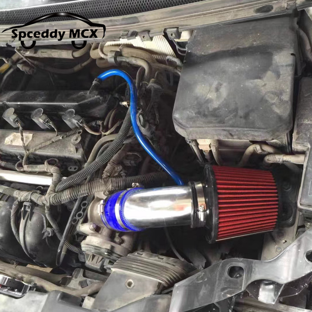 High Flow Cold Air Intake Kit Aluminum Pipe Big Horsepower Red Mushroom Head Air Filter For Ford Focus MK1 MK2 Mondeo 1.8 2.0