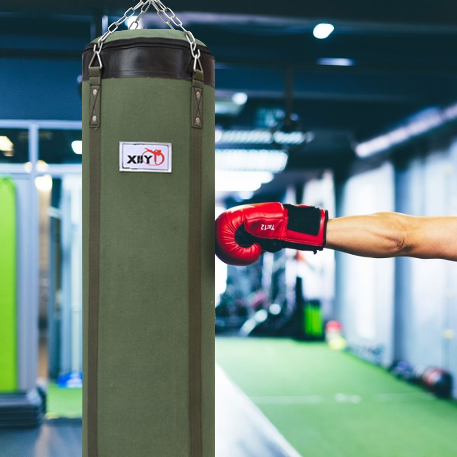 Empty Boxing Sand Bag Hanging Kick Sandbag Boxing Training Fight Karate Punching Bag Heavy Duty For Adult With Glove Wrist Guard