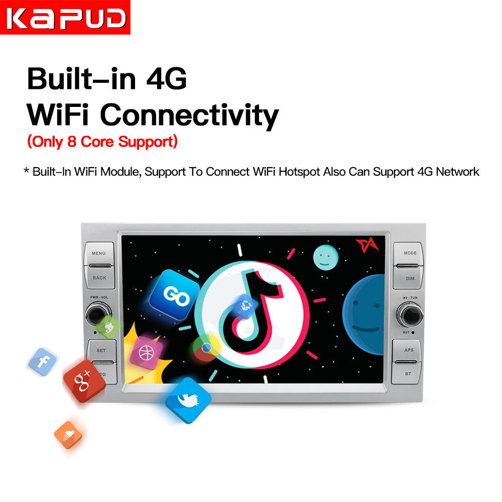 Kapud 8" Android 11 Car Radio Multimedia Player Stereo For Ford Focus 2 Kuga Fiesta Mondeo 4 C-Max Carplay Navi BT GPS Wifi