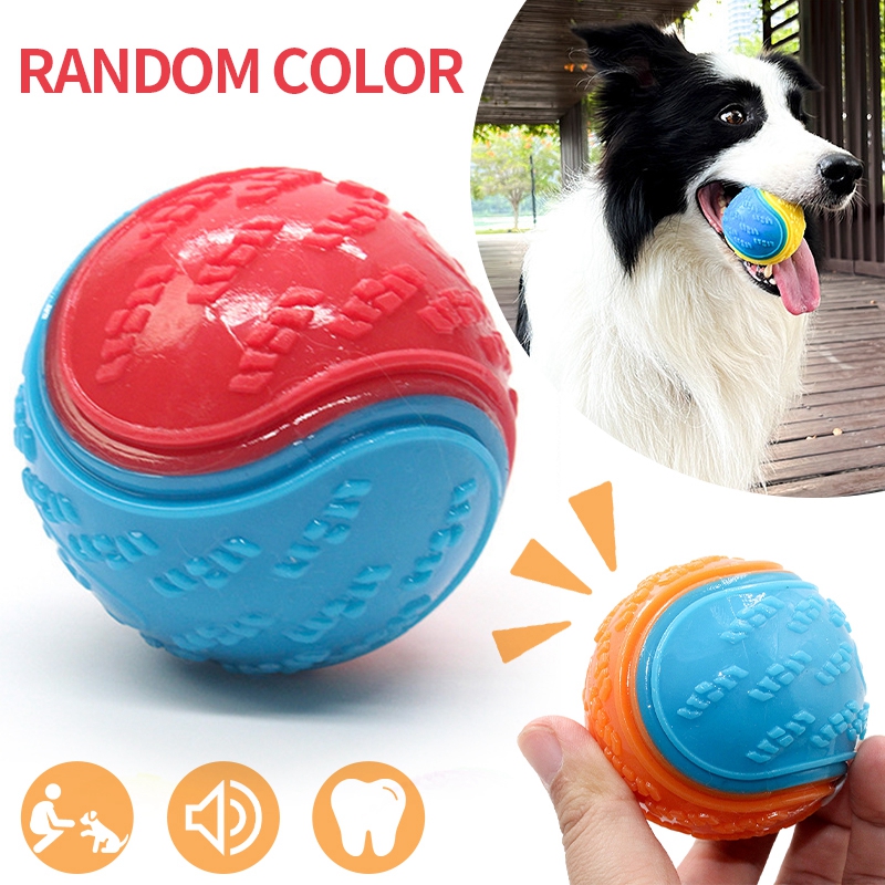 Rubber Elastic Ball Puppy Funny Dog Toys Durable FloatableSqueaking Bite Resistant Dog Toys Teeth Cleaning Toy Pet Products