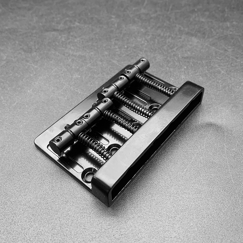 Vintage 4 String Bass Bridge Length 79.5x49.5/53MM Bass Fixed Bridge Saddle Top Load Black/Chrome