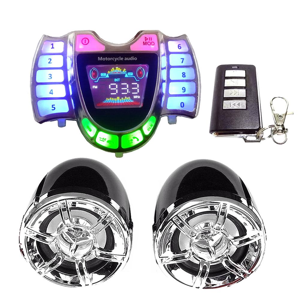 Motorcycle Bluetooth Speaker Cell Phone Fast Charging Dialing Phone Bluetooth Audio Waterproof MP3 Audio System TF AUX Radio